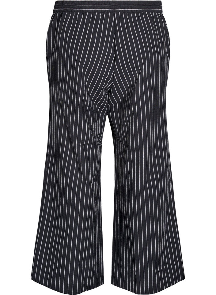 Losse broek met hoge taille en zakken, Zwart, Packshot image number 1
