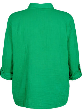 Overhemd met katoenen mousseline kraag, Jolly Green, Packshot image number 1