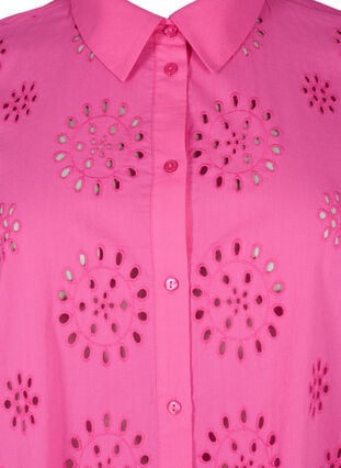 Shirtblouse met Engels borduurwerk en 3/4-mouwen, Raspberry Rose, Packshot image number 2