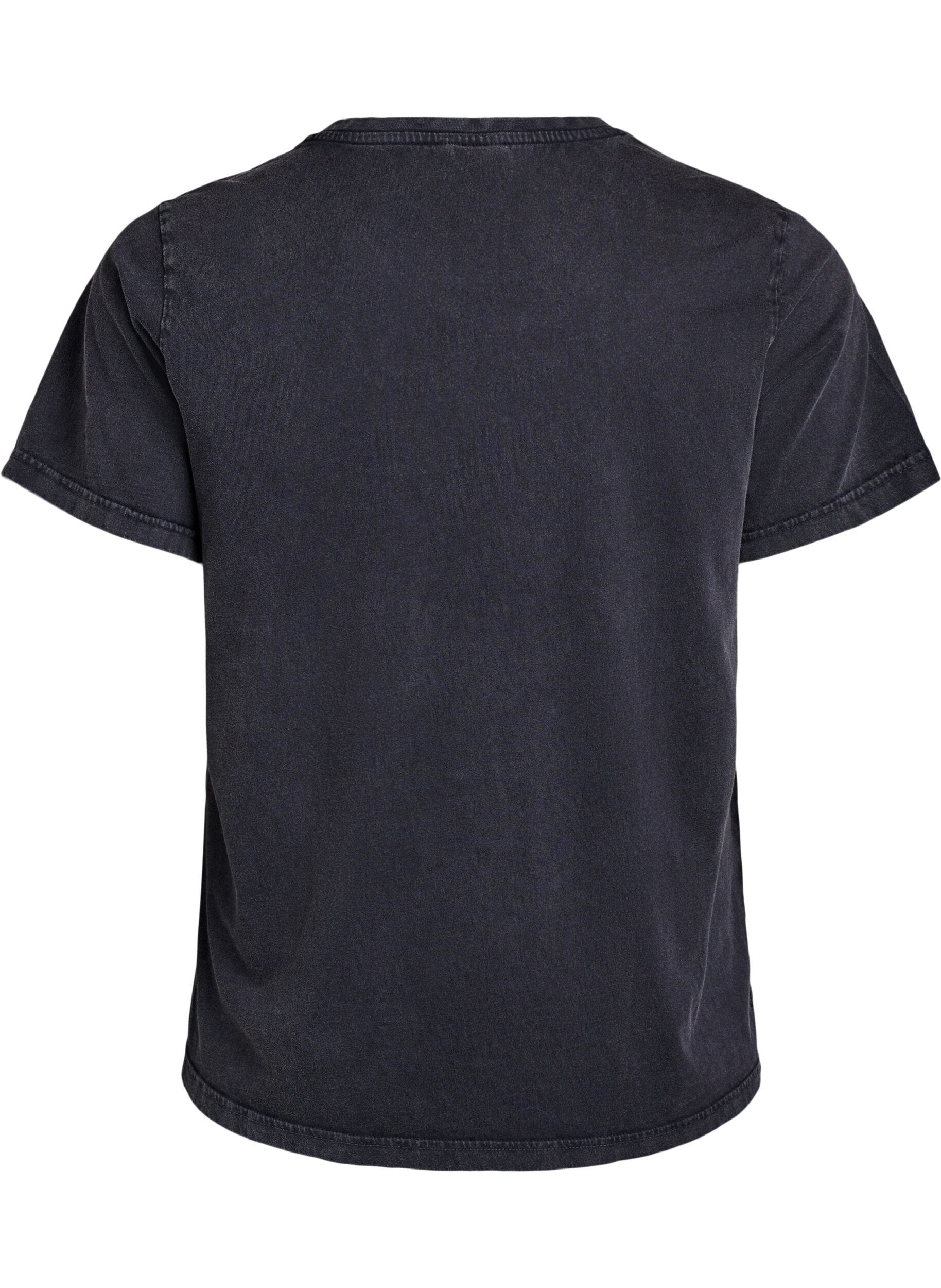 Zizzi T-shirt en coton biologique avec une impression cool, Gris anthracite, Packshot image number 1