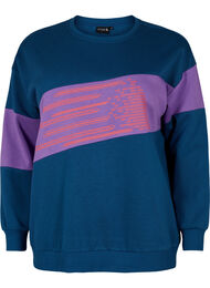 Sweatshirt met sportieve print, Blue Wing Teal Comb, Packshot