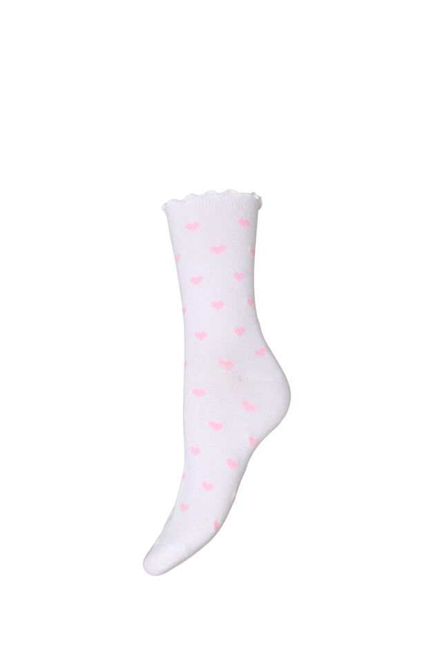 Chaussettes en coton &agrave; motifs, Blanc, Packshot image number 0