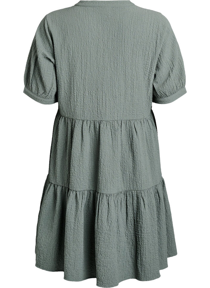 Robe courte &agrave; coupe &eacute;vas&eacute;e, Vert fonc&eacute;, Packshot image number 1