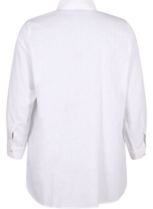Chemise longue en lin et en coton, Bright White, Packshot image number 1