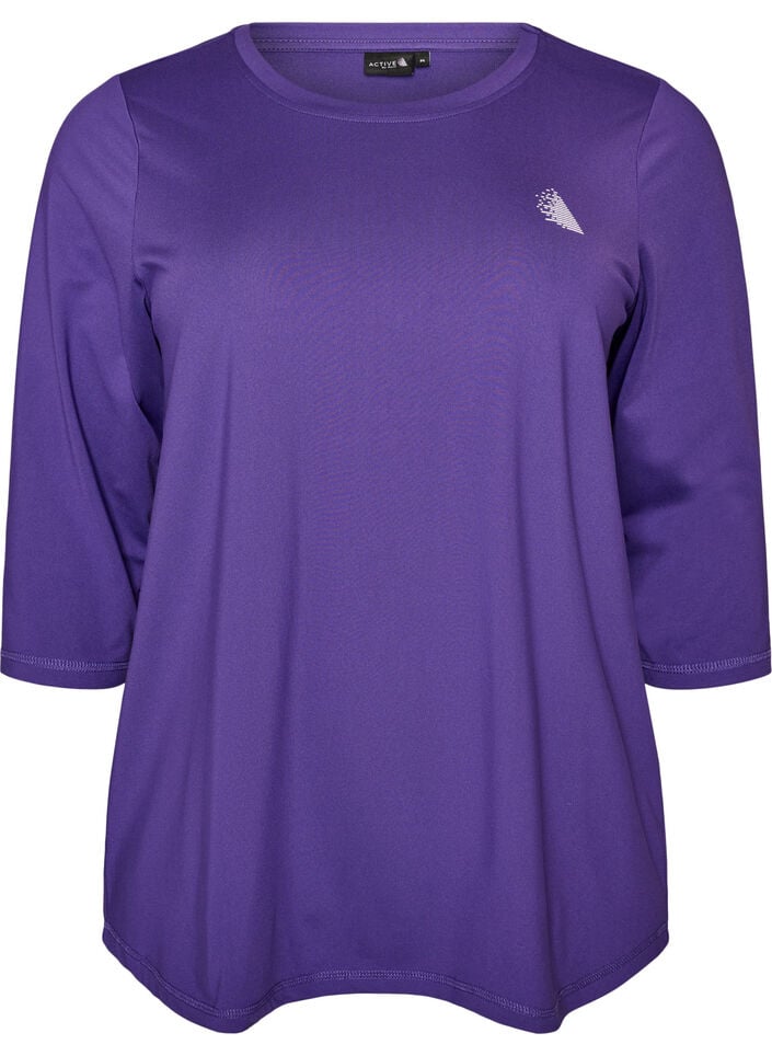 Sporttop met 3/4 mouwen, Paars, Packshot image number 0