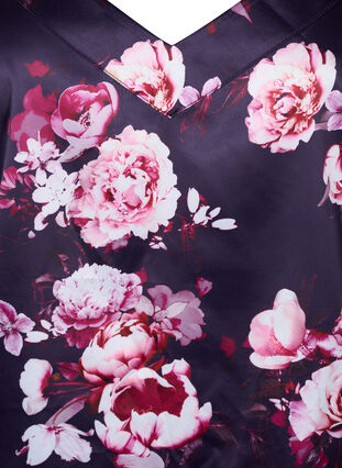 Chemise de nuit à motifs, Violet Flower AOP, Packshot image number 2
