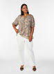 Blouse en viscose avec imprim&eacute; cachemire et lien &agrave; nouer, Jaune, Model image number 1