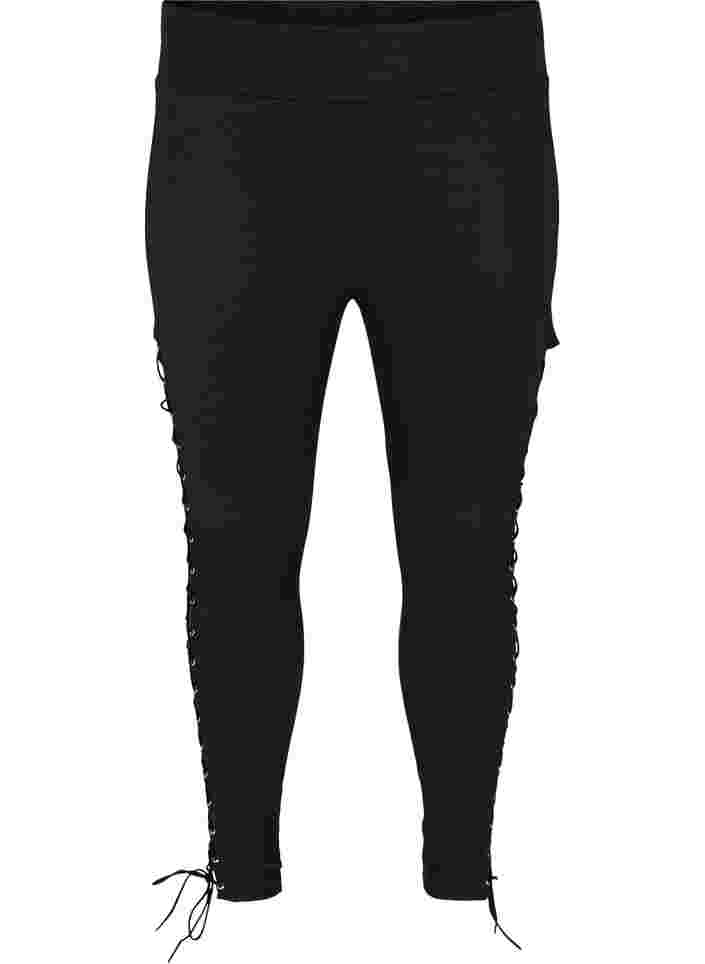 Leggings avec dentelle, Black, Packshot image number 0
