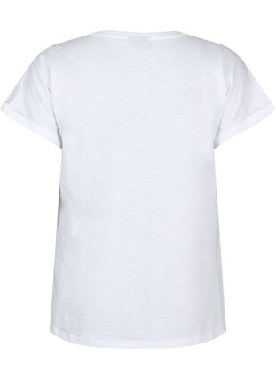 T-shirt imprimé en coton biologique, Bright White, Packshot image number 1