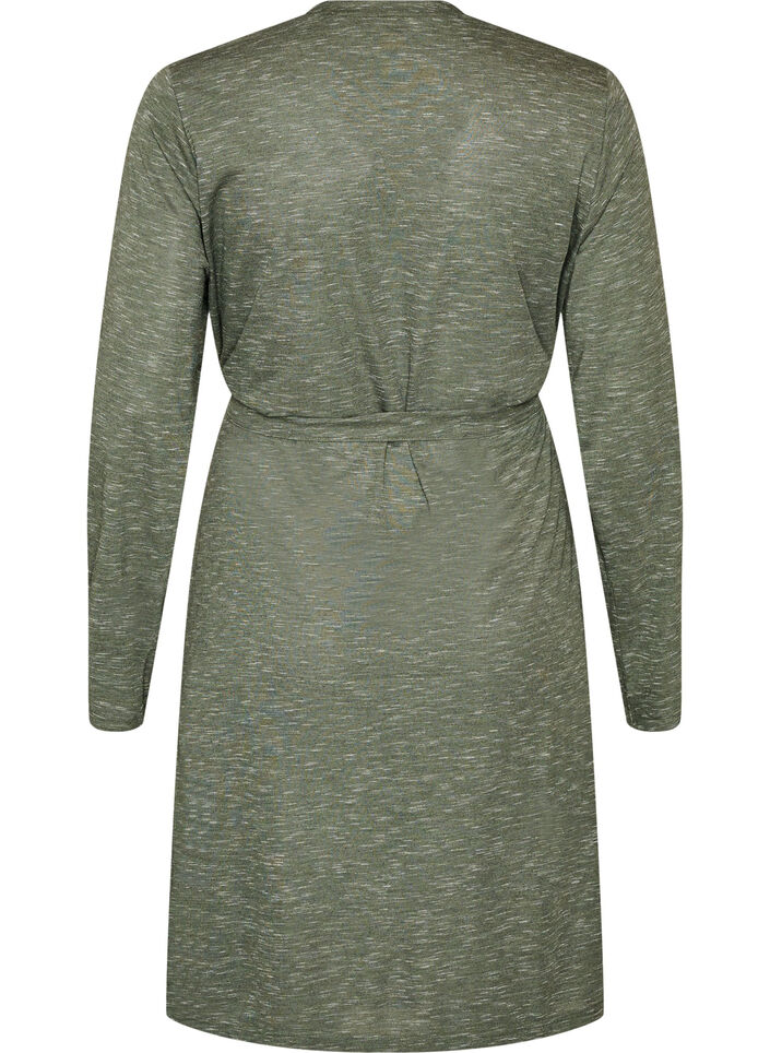Cardigan long en jersey avec ceinture &agrave; nouer, Vert, Packshot image number 1