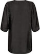 Glanzende tuniek met V-hals en 3/4 mouwen, Zwart, Packshot image number 1