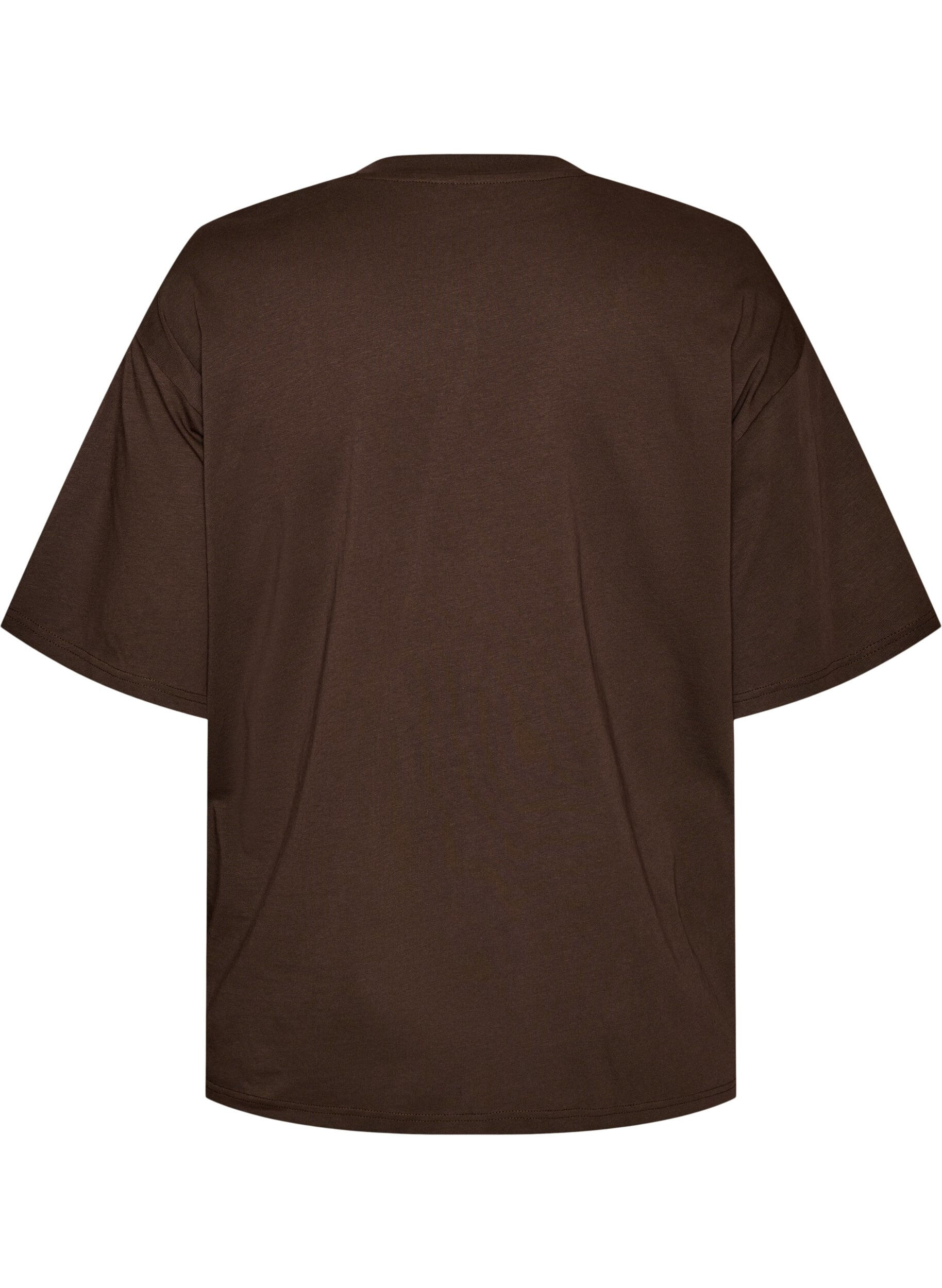 ZizziOversized T-shirt met grote fotoprint, Bruin, Packshot image number 1