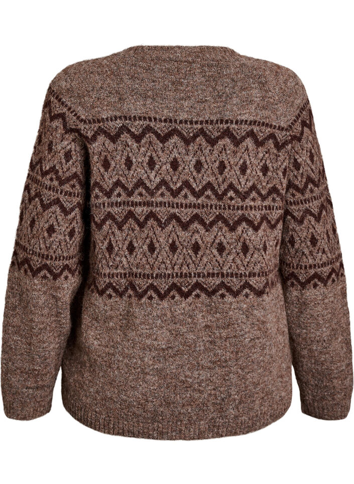 Vest met jacquardpatroon, Bruin, Packshot image number 1