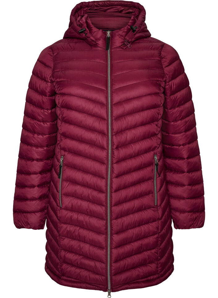 Veste l&eacute;g&egrave;re avec des poches et une capuche d&eacute;tachable, Bordeaux, Packshot image number 0