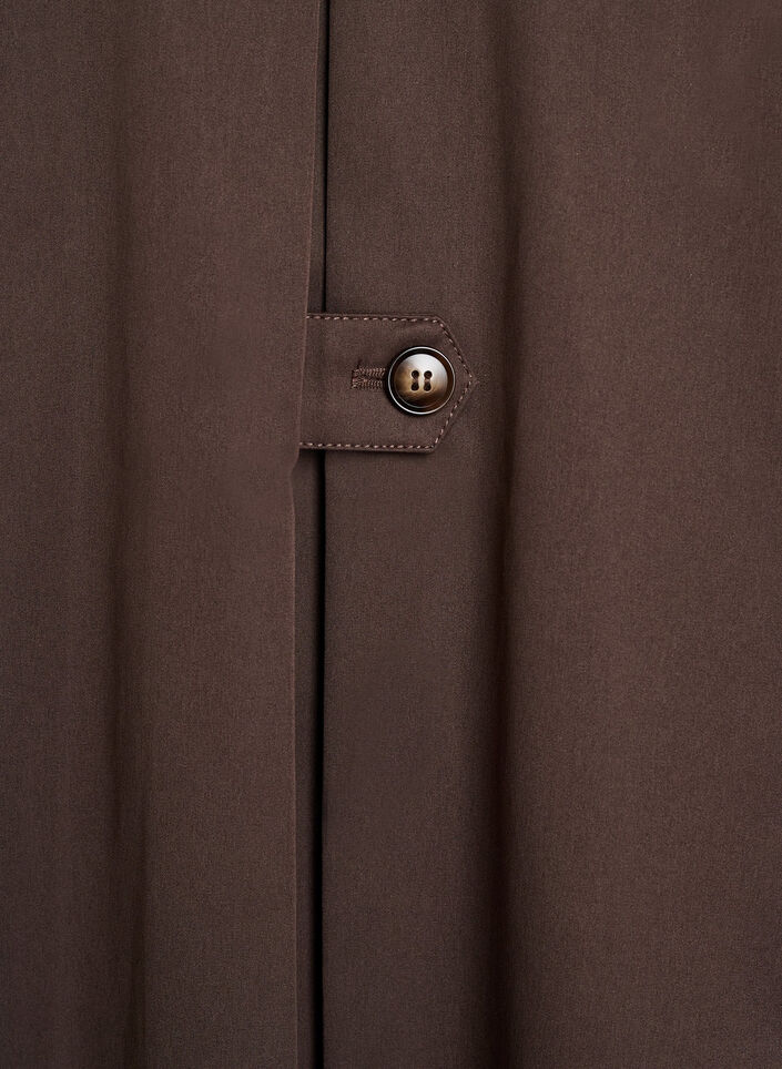 Trench court avec col et manches raglan, Marron, Packshot