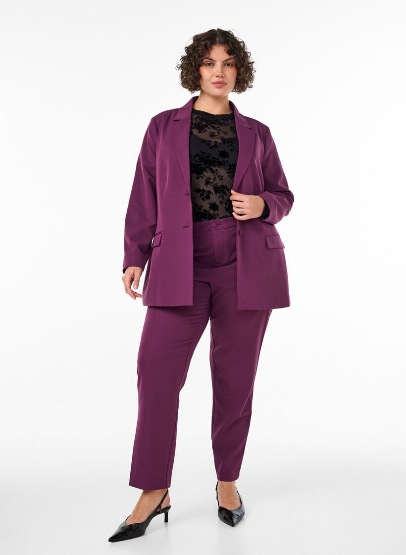 Blazer classique avec fermeture boutonn&eacute;e, Violet, Model image number 1