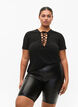 Short taille haute brillant et ajusté, Black, Model image number 0