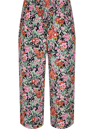 Jupe-culotte fleurie avec poches, Green Flower AOP, Packshot image number 1