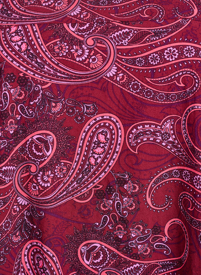 Robe en coton &agrave; manches courtes avec imprim&eacute;, Bordeaux, Packshot image number 2