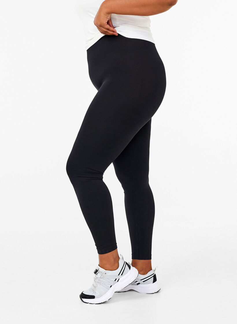 Naadloze basis legging, Zwart, Model image number 0