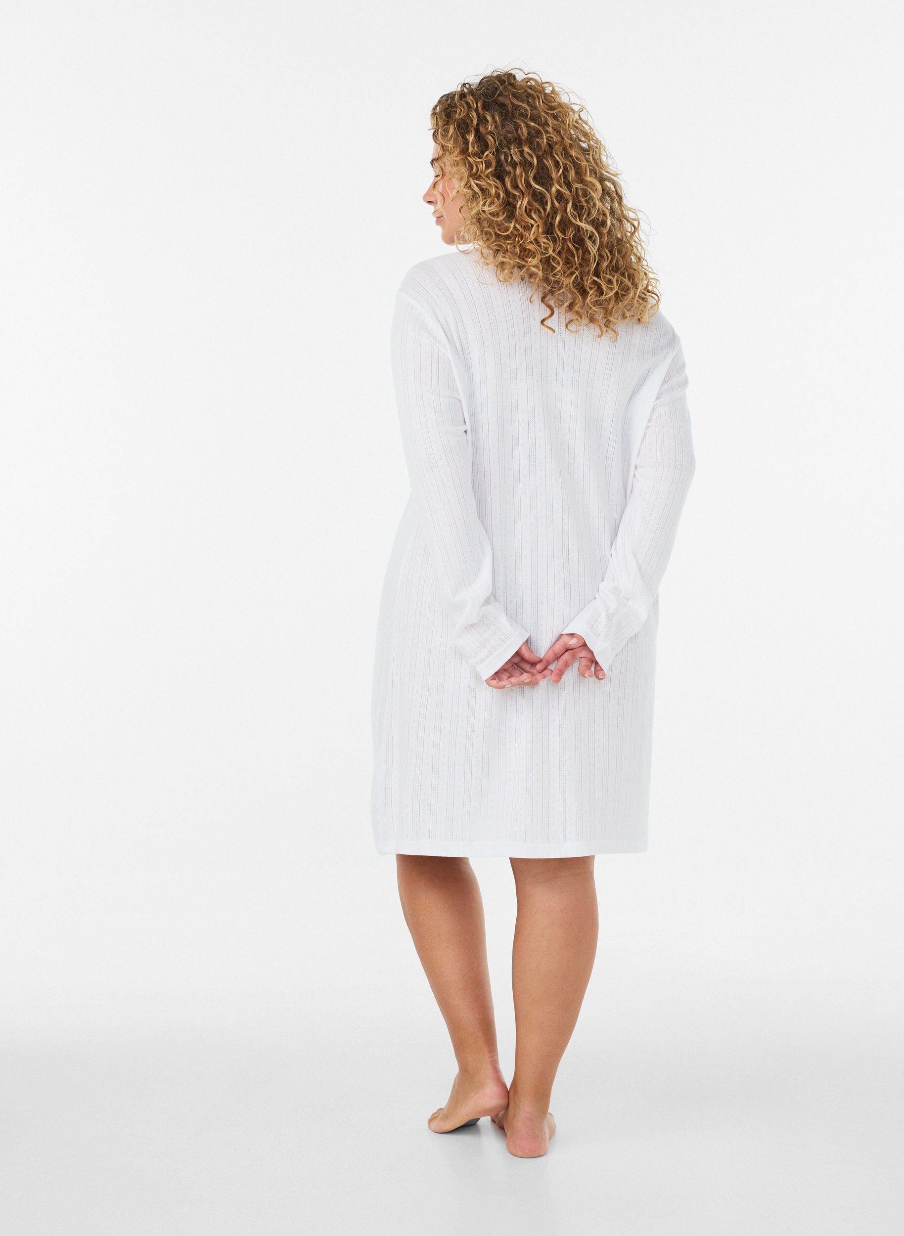 ZizziNuisette en coton biologique avec broderie ajour&eacute;e, Blanc, Model image number 2