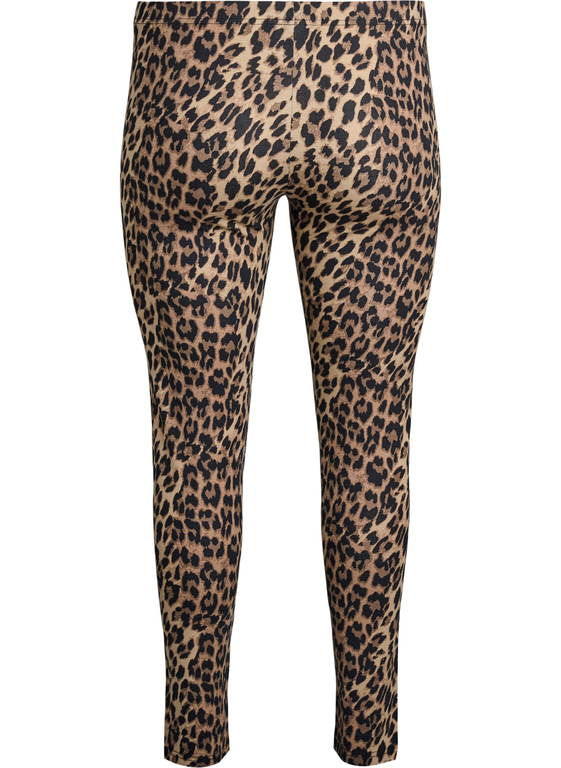 Zizzi Leggings en viscose &agrave; imprim&eacute; l&eacute;opard, Marron, Packshot image number 1