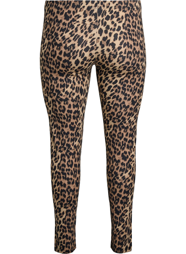 Viscose leggings met luipaardprint, Bruin, Packshot image number 1