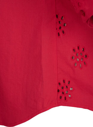 Shirtblouse met Engels borduurwerk en 3/4-mouwen, Tango Red, Packshot image number 3