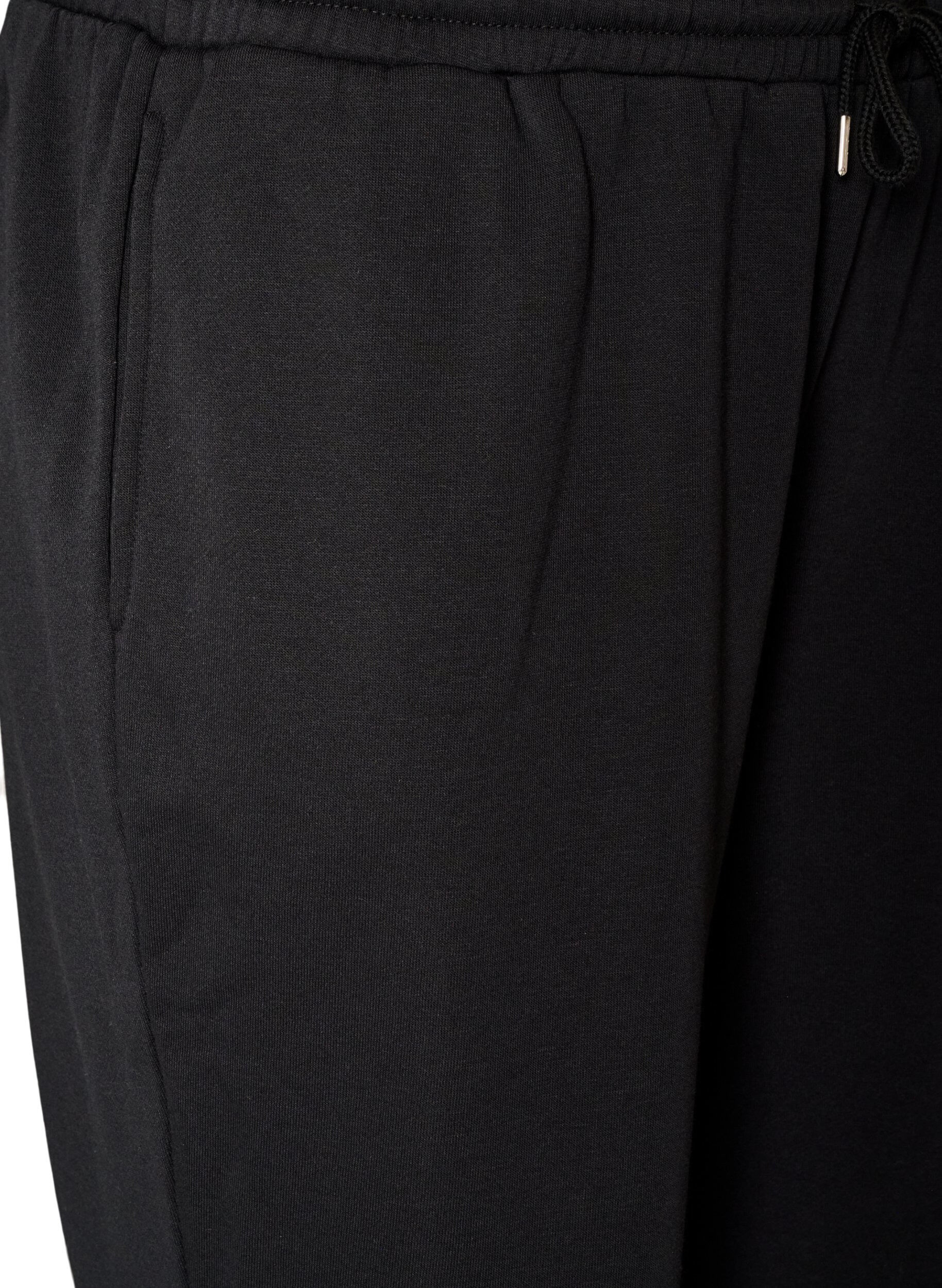 ZizziSweatpants met hoge taille en trekkoord, Zwart, Packshot image number 2