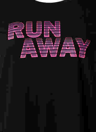 Trainingsshirt met print, Black w. Run Away, Packshot image number 2