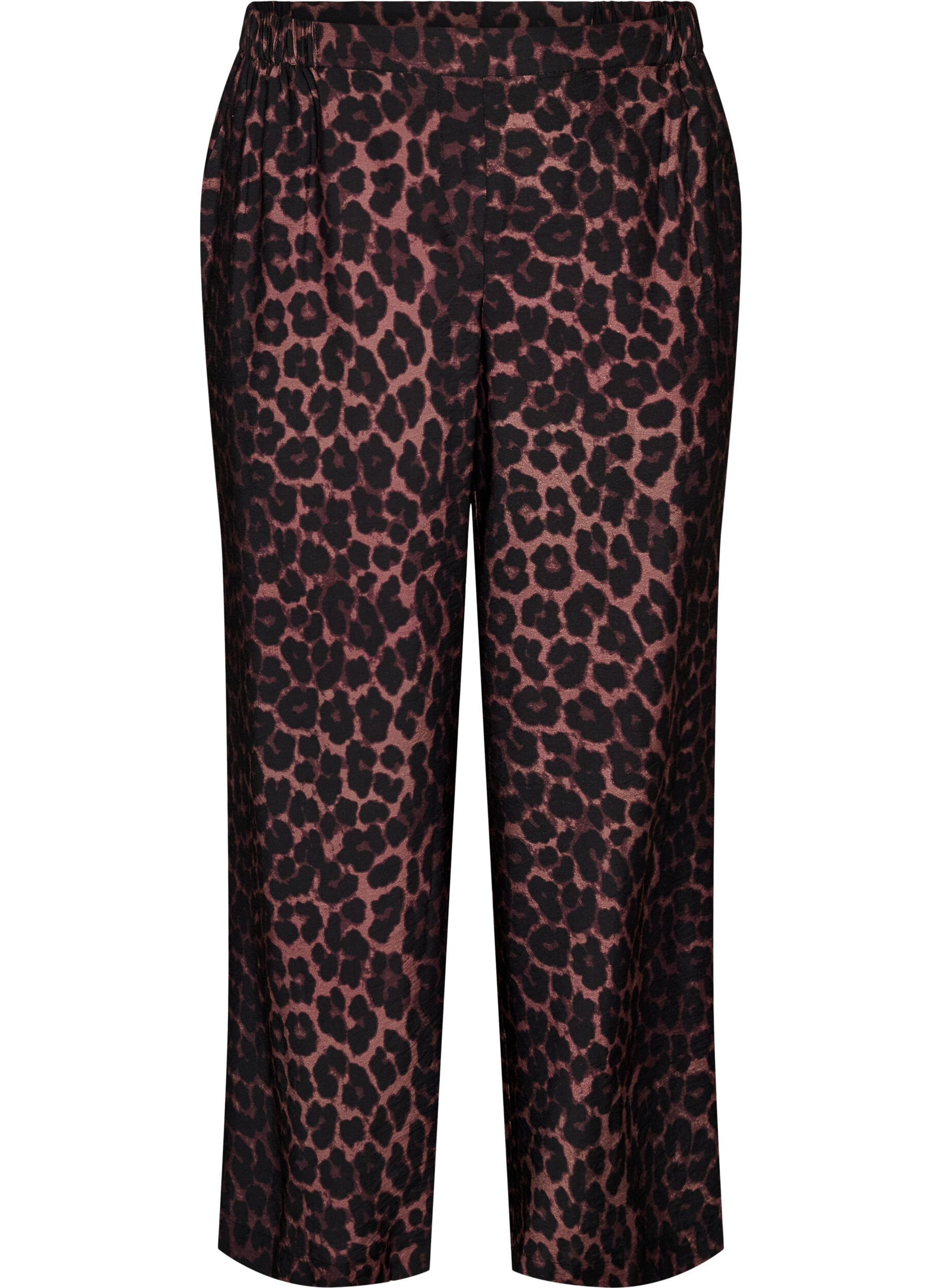 Viscose broek met elastische taille en rechte pijpen