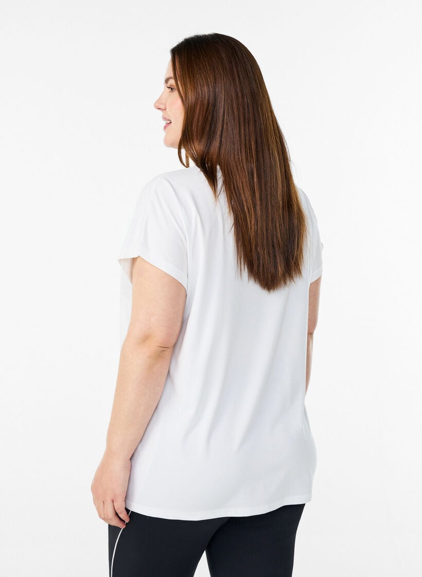 T-shirt de sport couleur unie, Blanc, Model image number 2