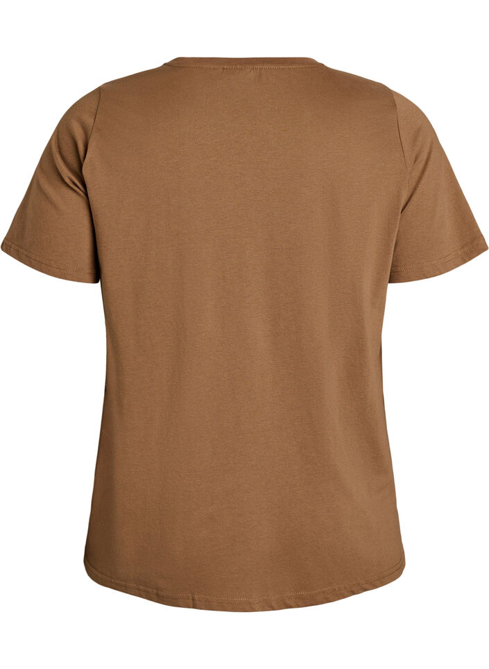 T-shirt met print, Bruin, Packshot image number 1