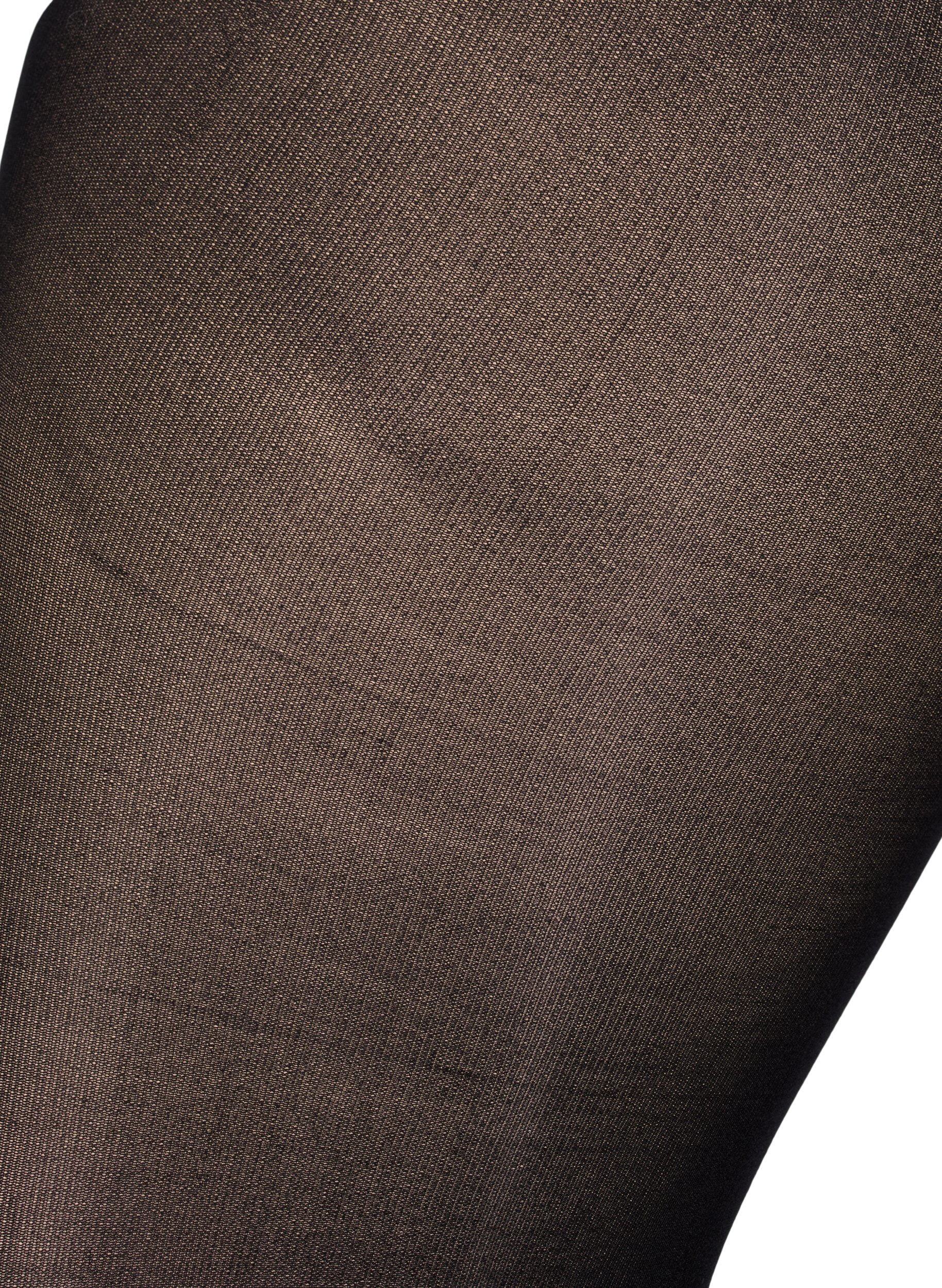 Zizzi2-pack panty's in 60 denier, Zwart, Packshot image number 4