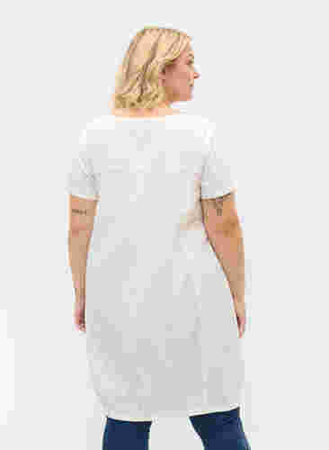 Katoenen jurk met korte mouwen, Bright White, Model image number 1