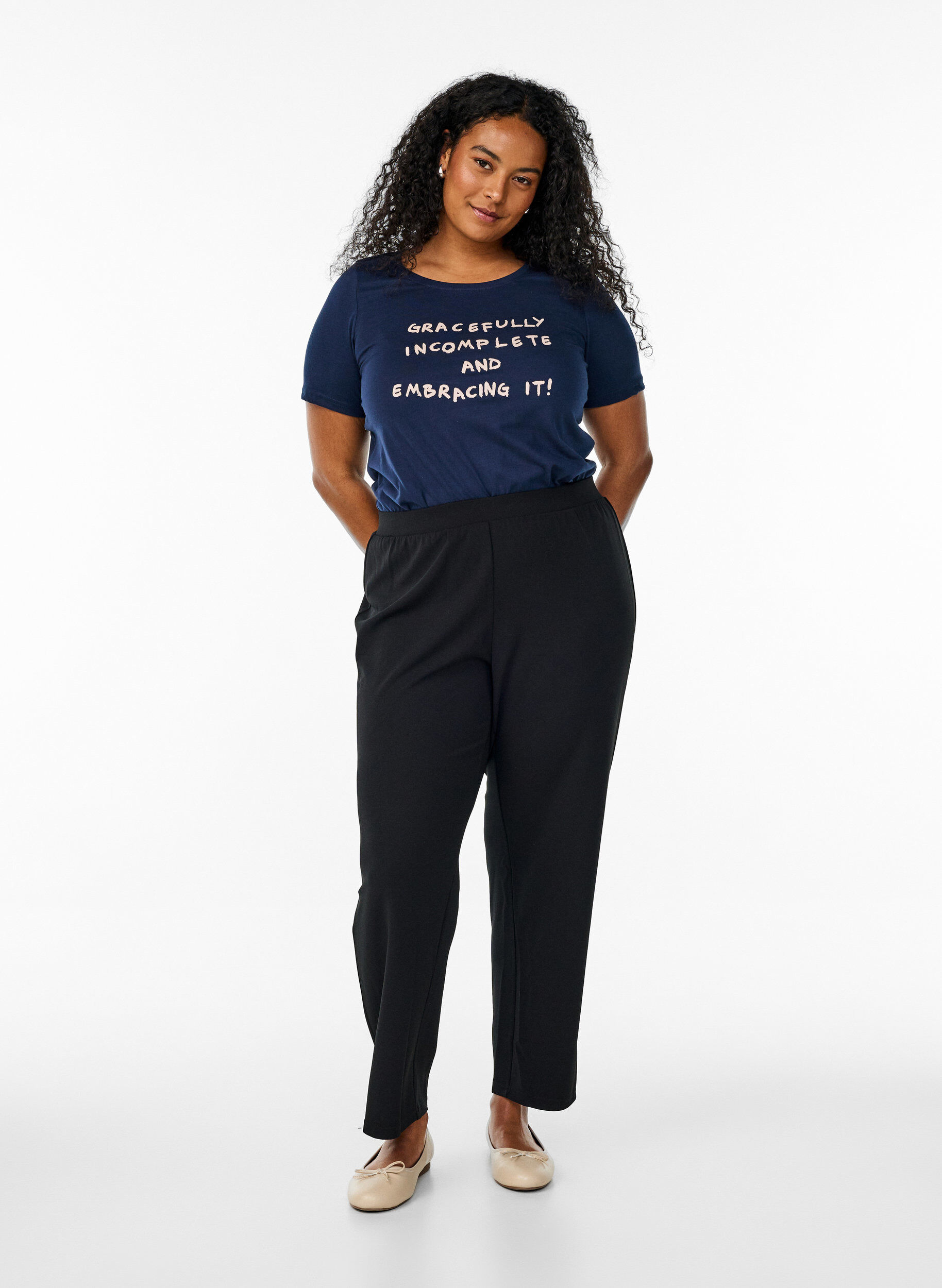 ZizziFLASH - T-shirt met motief, Blauw, Model image number 1