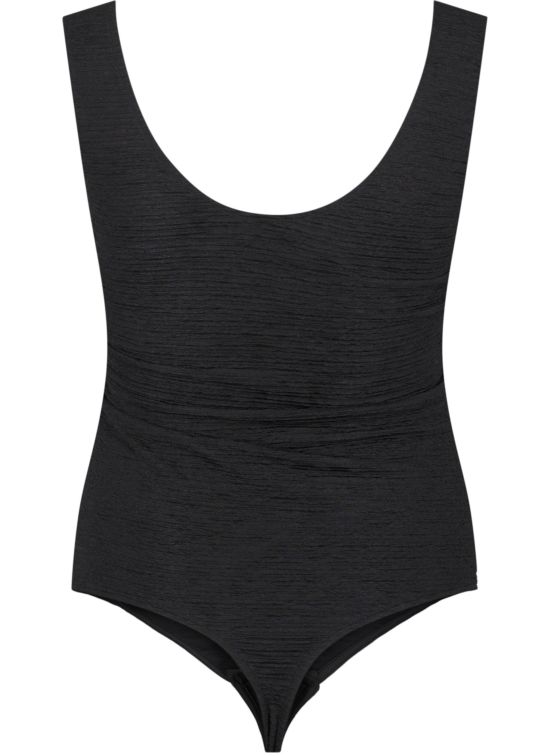 ZizziMouwloze bodysuit met textuur, Black, Packshot image number 1