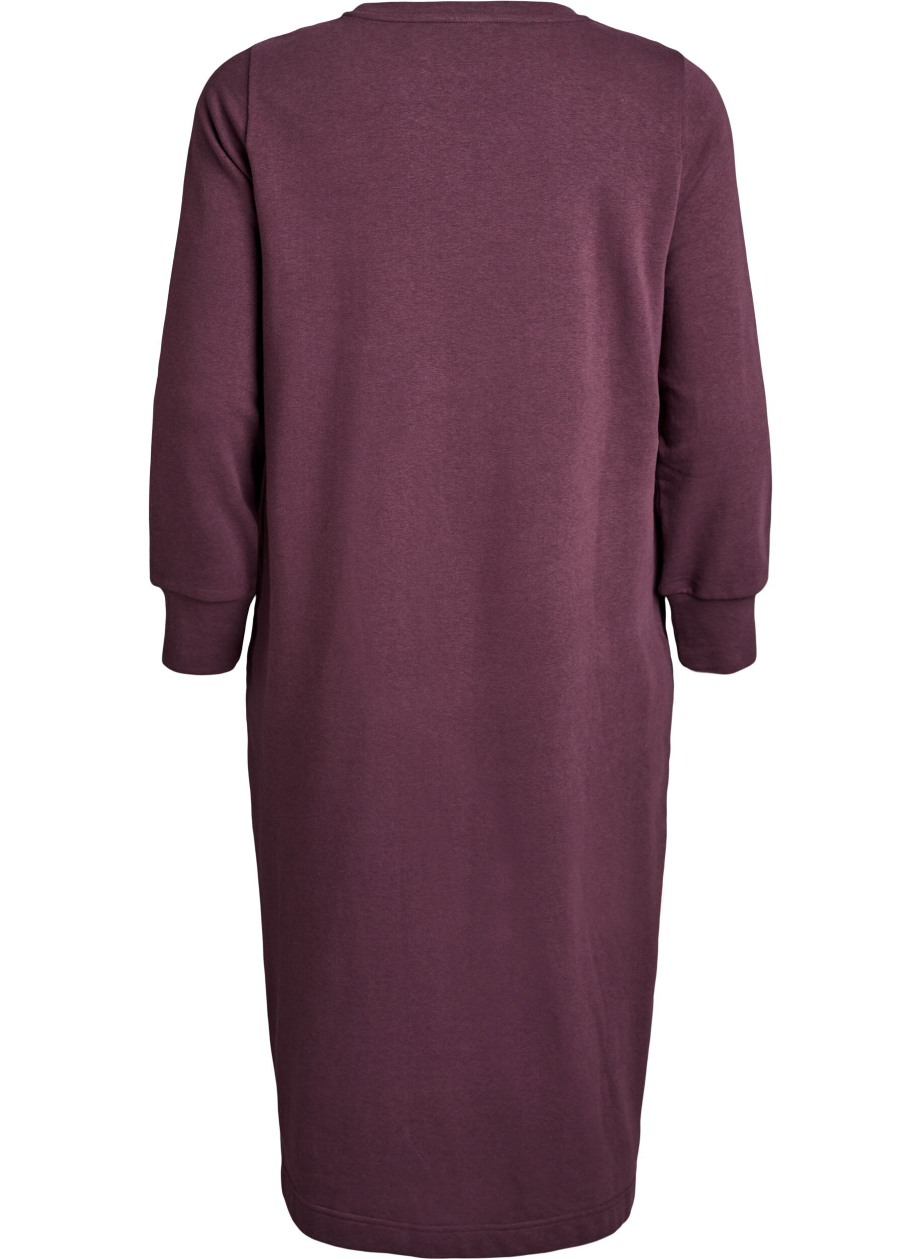 Zizzi Robe sweat en coton avec des poches, Bordeaux fonc&eacute;, Packshot image number 1