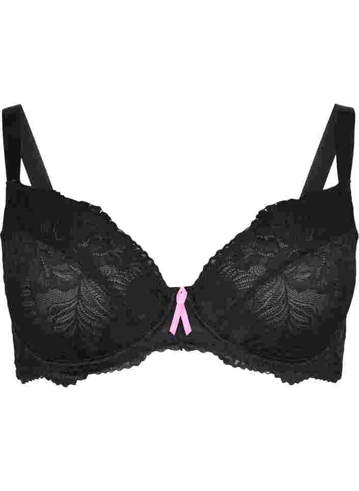 Support the breasts - Soutien-gorge en dentelle avec armature, Black, Packshot image number 0