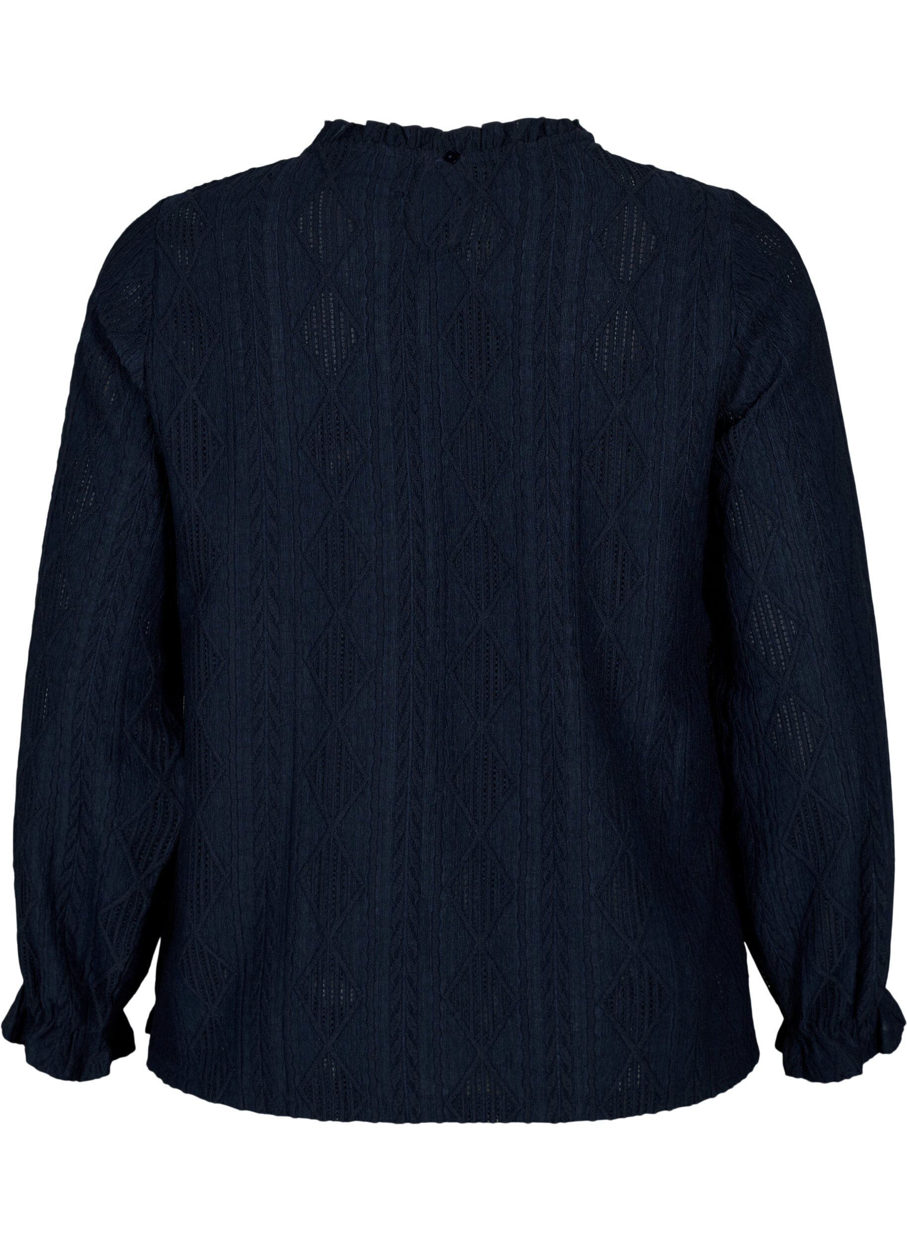 ZizziBlouse met ruches en ton-sur-ton-patroon, Night Sky, Packshot image number 1