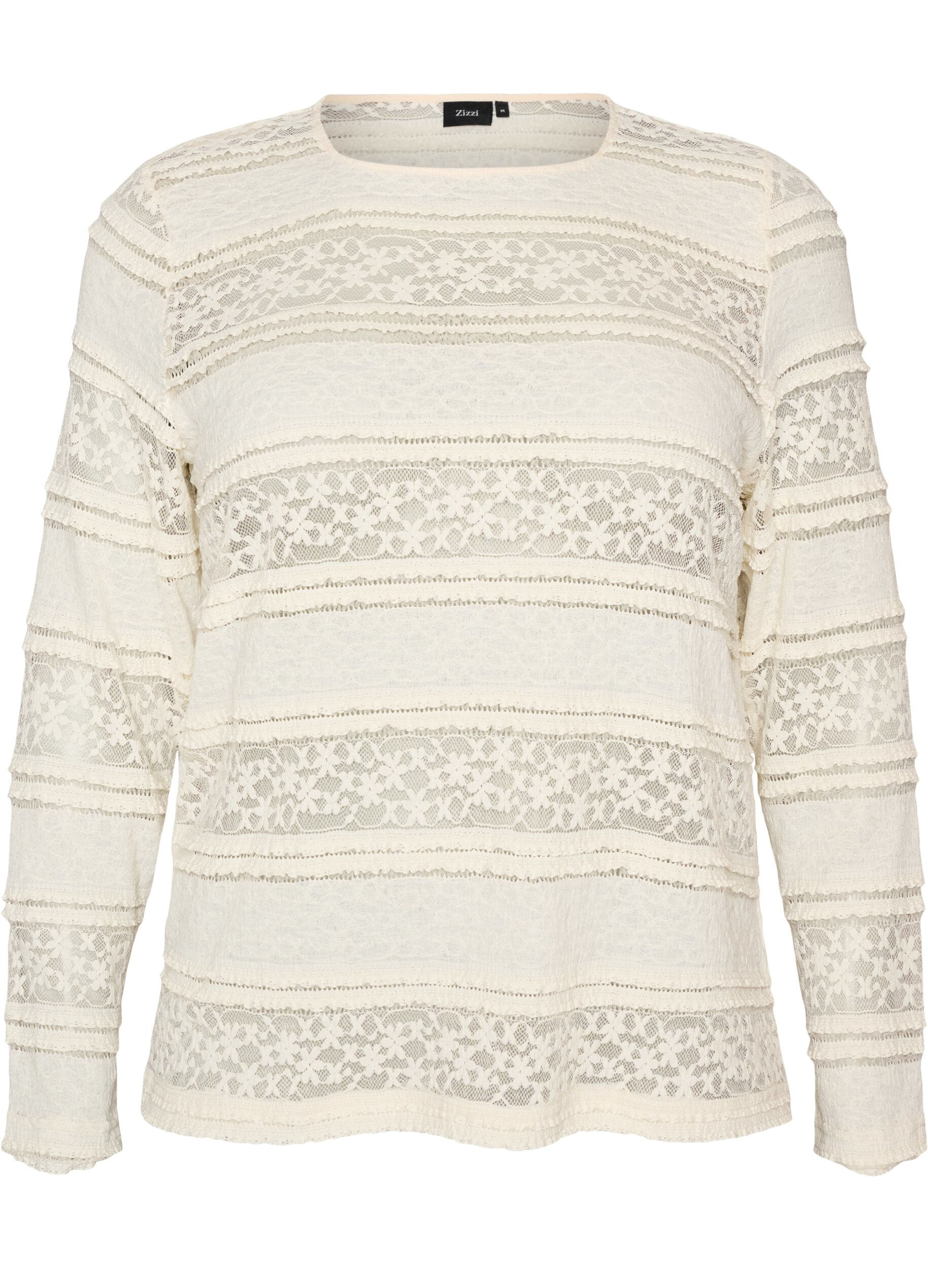 ZizziBlouse en dentelle avec manches longues, Vanille, Packshot image number 0