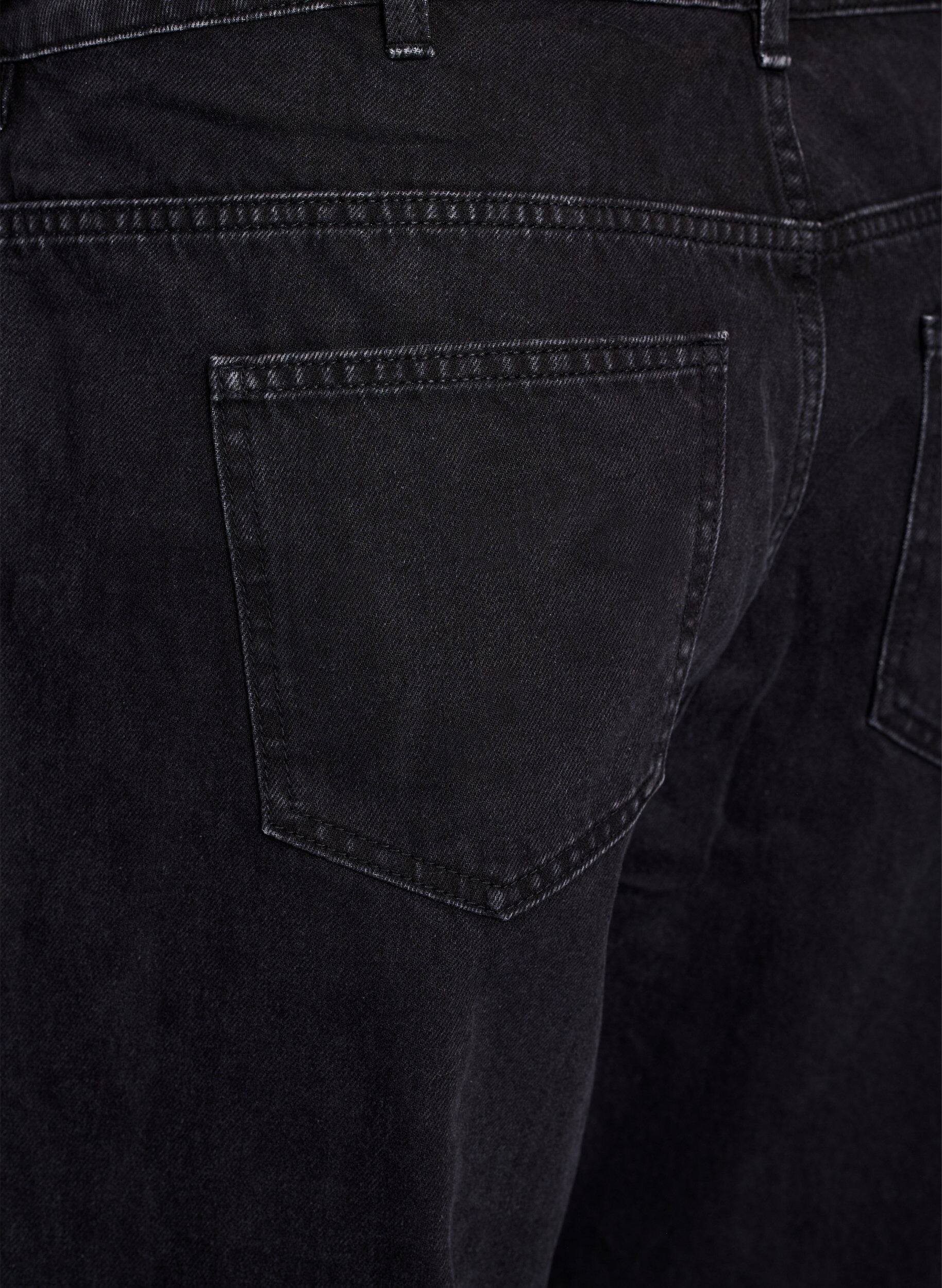 Zizzi Jean &agrave; coupe droite et &agrave; ceinture &agrave; nouer, Noir, Packshot image number 3