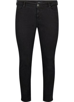 Emily jeans avec taille régulière et coupe slim, Black, Packshot image number 0