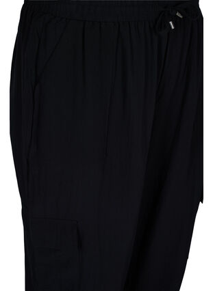 Losse viscose broek met grote zakken, Black, Packshot image number 2
