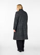 Manteau long en laine à chevrons, Dark Grey Melange, Model image number 1