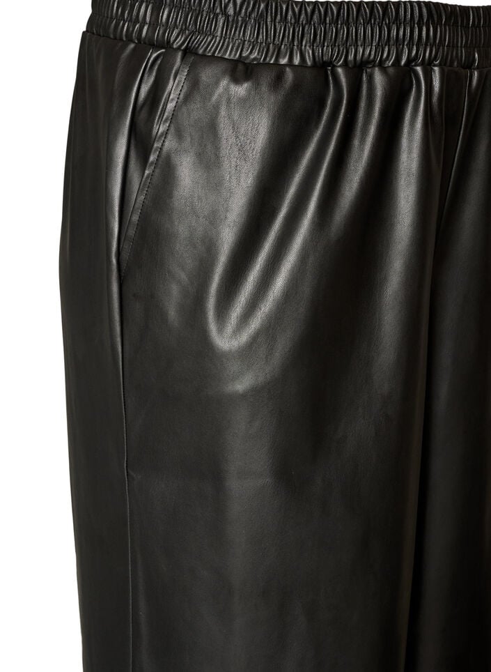 Ballonbroek in imitatieleer, Zwart, Packshot