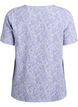 Blouse met korte mouwen en textuur, Blauw, Packshot image number 1