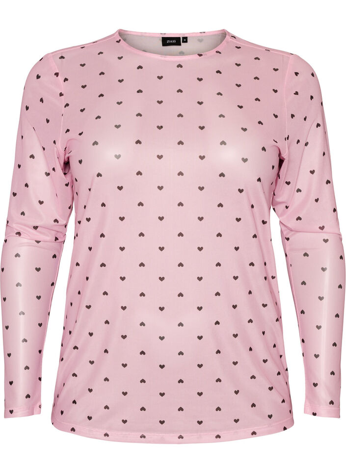 Blouse en maille avec imprim&eacute;, Rose, Packshot image number 0