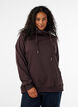 Sweatshirt met hoge kraag en zakken, Bruin, Model image number 0