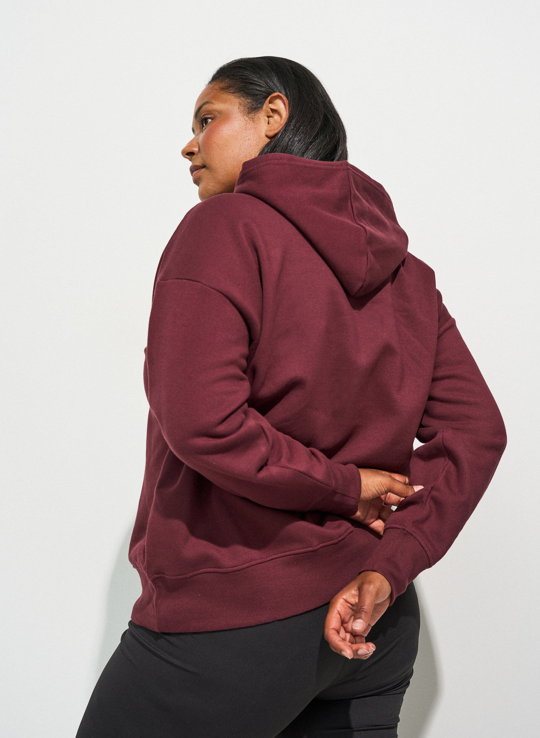 ZizziHoodie met borstprint, Rood, Model image number 2